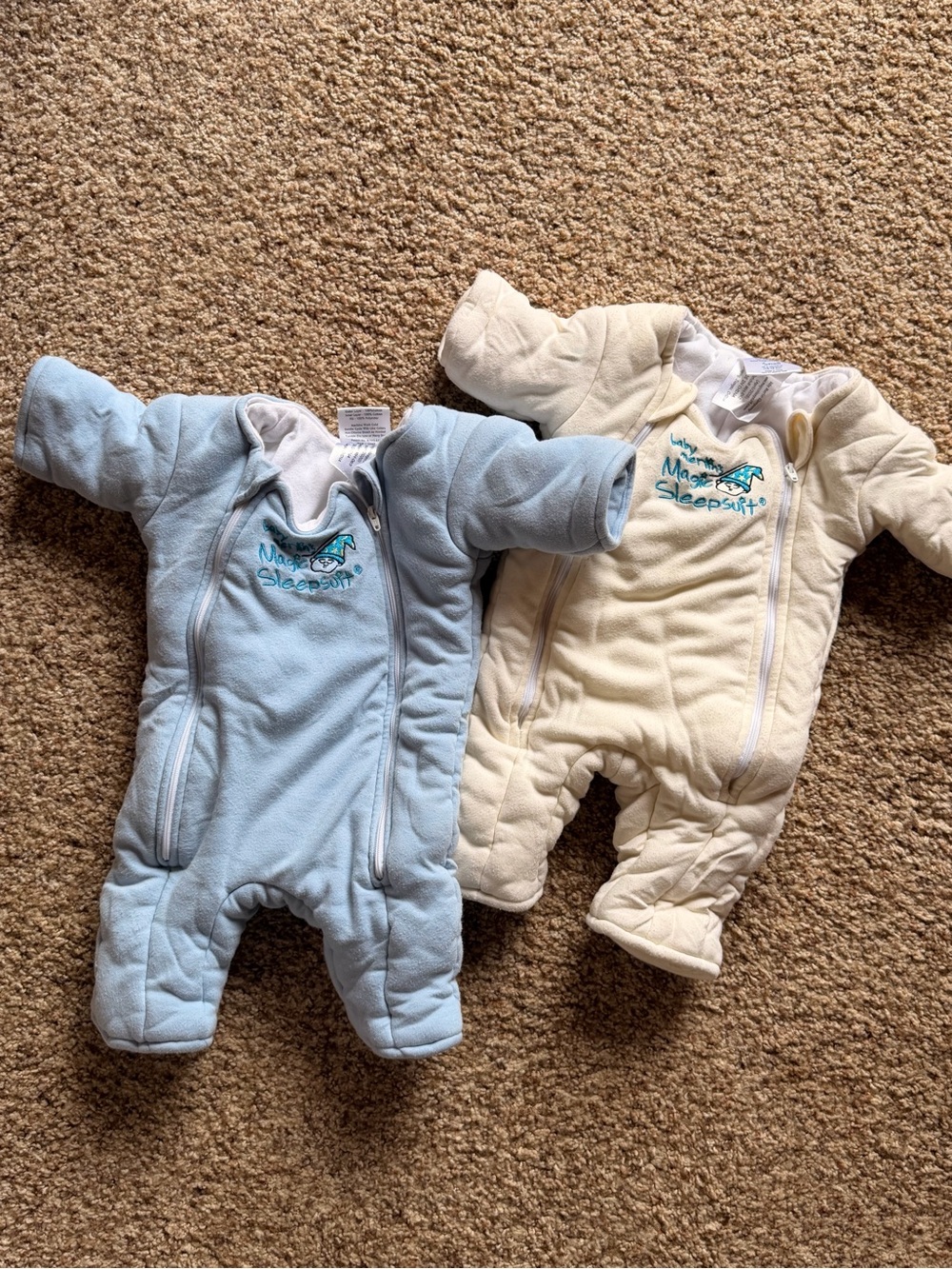Baby Merlin’s Magic Sleepsuit Small 3-6M Bundle Blue Cream